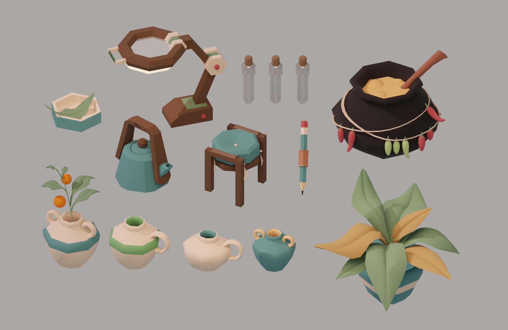 3D environment props